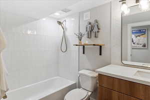 Full bathroom with vanity and shower / bathtub combination