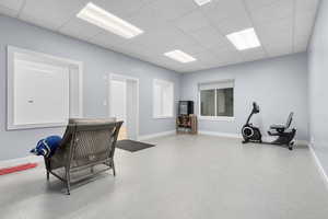 Office space featuring a paneled ceiling