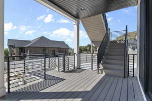 Wooden deck with stairs