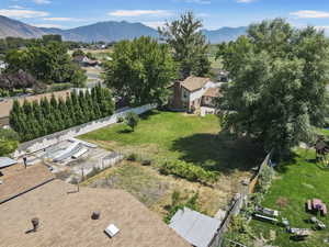 Bird's eye view of a mountain backdrop