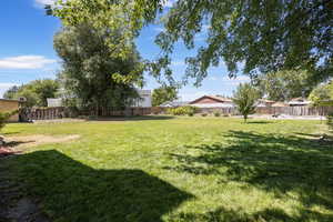 View of fenced backyard