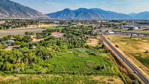 Bird's eye view of a mountain backdrop