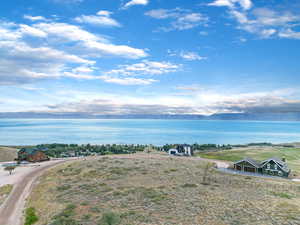Bird's eye view of a large body of water
