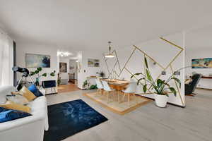 Living room with wood finished floors
