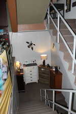 Stairs with carpet floors