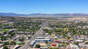 Drone / aerial view of a mountain backdrop