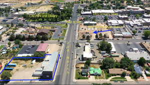 Aerial overview of property's location with property boundaries highlighted