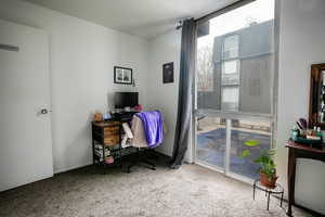 Office area with carpet and baseboards