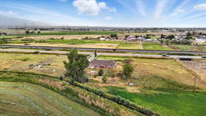 Aerial view of sparsely populated area