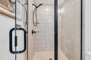 Bathroom with a shower stall