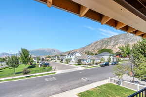 Mountain view featuring nearby suburban area