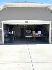 Garage with driveway