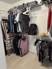 View of walk in closet