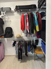 View of walk in closet