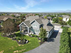 Aerial view of residential area