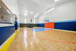 View of basketball court with community basketball court