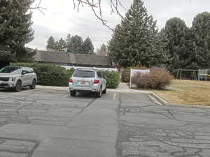View of uncovered parking lot