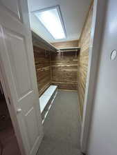 Cedar lined Closet between garage and home interior.  A great location for Action clothing.