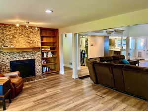 Quiet Living area with Gas Log Fireplace