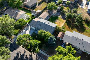 Aerial perspective of suburban area