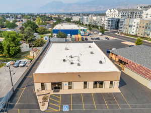 Aerial view of a mountainous background