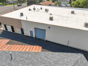 Exterior space featuring a garage