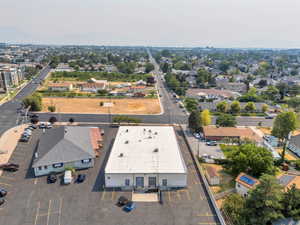Aerial perspective of suburban area