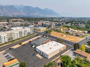 View of urban area with a mountainous background