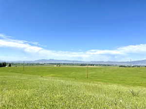 View of yard with a rural view and a mountain view