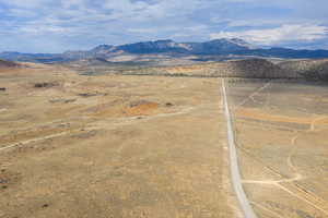 View of mountain background with rural landscape and a desert landscape