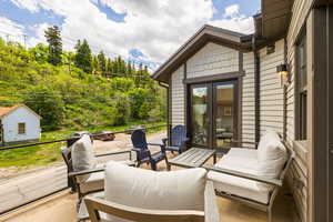 View of patio / terrace with french doors and outdoor lounge area