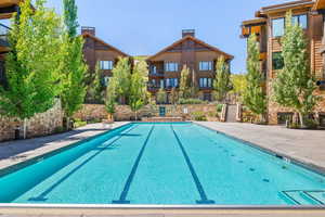 Community pool with stairs