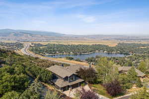 Drone / aerial view of a nearby body of water