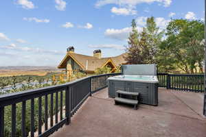 Balcony featuring a hot tub