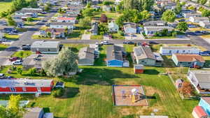 Aerial perspective of suburban area