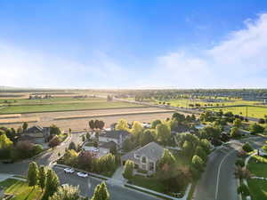 Overview of rural landscape with nearby suburban area