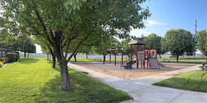 Community play area with a yard