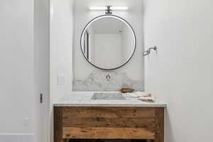 Bathroom featuring vanity