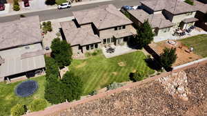 Aerial view of residential area