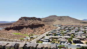 View of mountain background with nearby suburban area