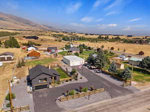 Aerial view of sparsely populated area