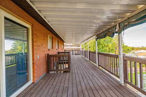 View of wooden deck