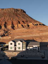 View from above of property featuring mountains
