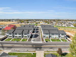 Aerial view of residential area