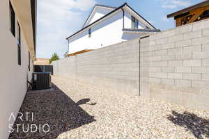 View of fenced backyard