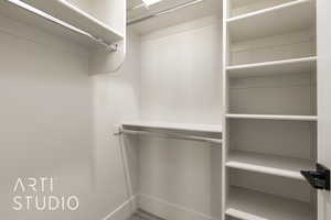 View of walk in closet