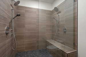 Bathroom featuring a shower stall