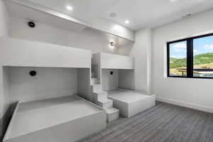 Bathroom with recessed lighting