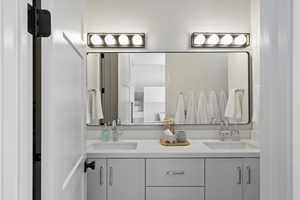 Full bathroom featuring double vanity