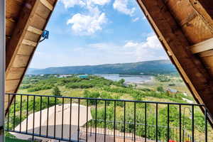 Mountain view with a large body of water